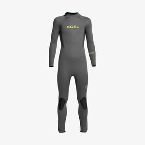 Xcel Youth Axis Back Zip 4/3mm Full Wetsuit Grey